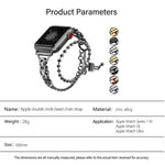 Dây đồng hồ hợp kim kẽm chuỗi hạt vòng đôi, Dành cho Apple Watch 46mm / 49mm / 45mm / 44mm, Dành cho Apple Watch 42mm / 41mm / 40mm / 38mm