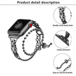 Dây đồng hồ hợp kim kẽm chuỗi hạt vòng đôi, Dành cho Apple Watch 46mm / 49mm / 45mm / 44mm, Dành cho Apple Watch 42mm / 41mm / 40mm / 38mm