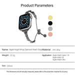 Dây đồng hồ hợp kim kẽm đính kim cương vỡ Wings, Dành cho Apple Watch 46mm / 49mm / 45mm / 44mm, Dành cho Apple Watch 42mm / 41mm / 40mm / 38mm