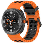 Dây đồng hồ silicone hai màu khóa đôi Marine, Dành cho Samsung Galaxy Watch8 / Watch8 Classic