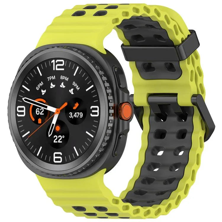 Dây đồng hồ silicone hai màu khóa đôi Marine, Dành cho Samsung Galaxy Watch8 / Watch8 Classic