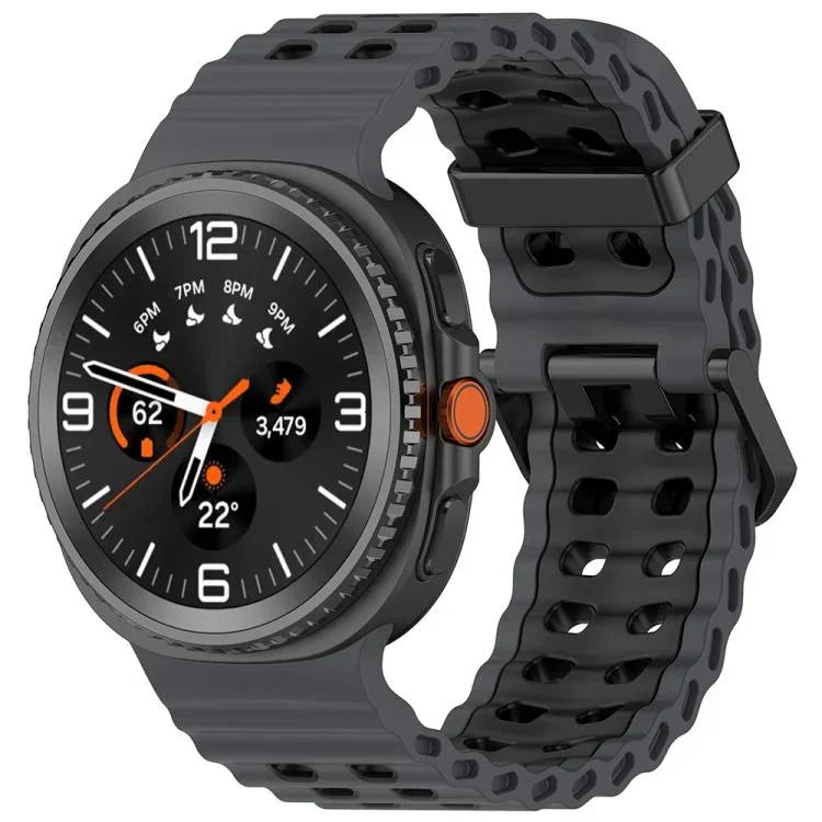 Dây đồng hồ silicone hai màu khóa đôi Marine, Dành cho Samsung Galaxy Watch8 / Watch8 Classic