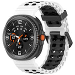 Dây đồng hồ silicone hai màu khóa đôi Marine, Dành cho Samsung Galaxy Watch8 / Watch8 Classic