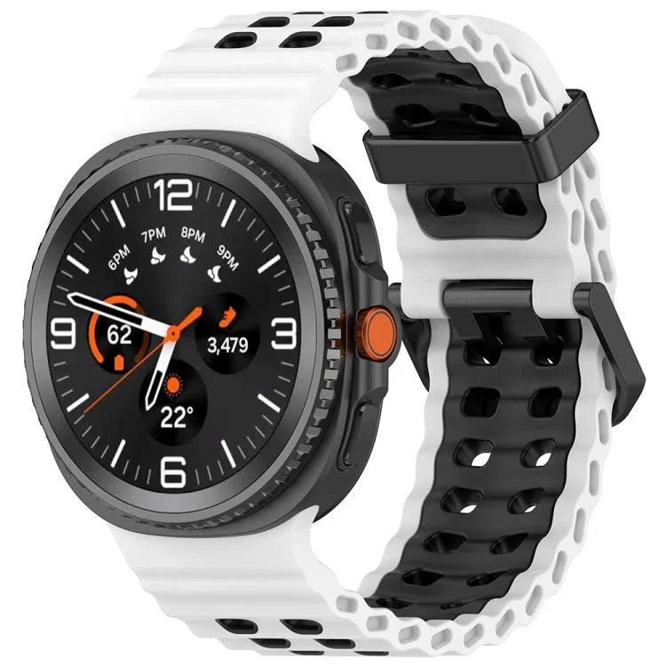 Dây đồng hồ silicone hai màu khóa đôi Marine, Dành cho Samsung Galaxy Watch8 / Watch8 Classic