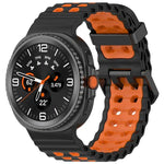 Dây đồng hồ silicone hai màu khóa đôi Marine, Dành cho Samsung Galaxy Watch8 / Watch8 Classic