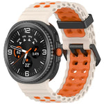 Dây đồng hồ silicone hai màu khóa đôi Marine, Dành cho Samsung Galaxy Watch8 / Watch8 Classic