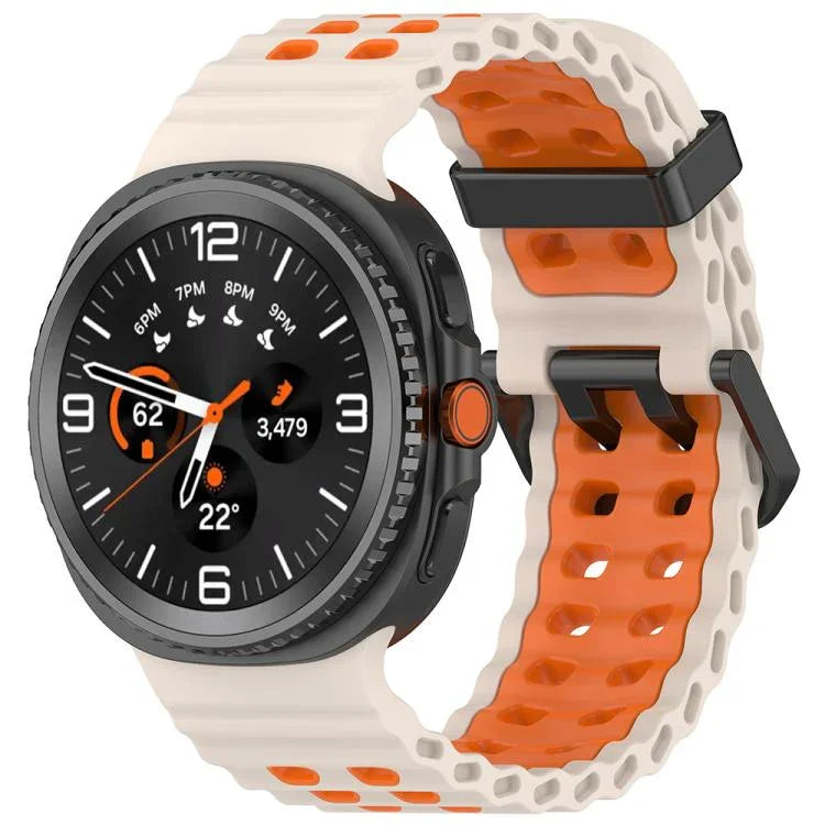 Dây đồng hồ silicone hai màu khóa đôi Marine, Dành cho Samsung Galaxy Watch8 / Watch8 Classic