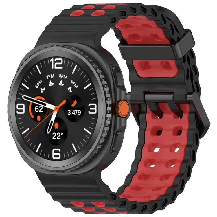 Dây đồng hồ silicone hai màu khóa đôi Marine, Dành cho Samsung Galaxy Watch8 / Watch8 Classic
