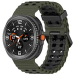 Dây đồng hồ silicone hai màu khóa đôi Marine, Dành cho Samsung Galaxy Watch8 / Watch8 Classic