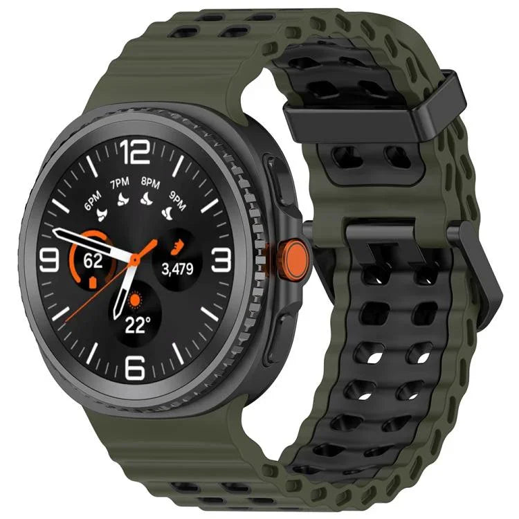 Dây đồng hồ silicone hai màu khóa đôi Marine, Dành cho Samsung Galaxy Watch8 / Watch8 Classic
