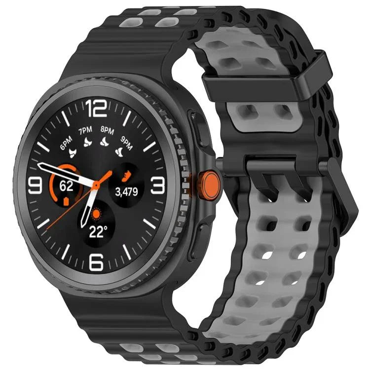 Dây đồng hồ silicone hai màu khóa đôi Marine, Dành cho Samsung Galaxy Watch8 / Watch8 Classic