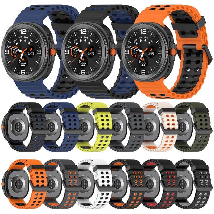 Dây đồng hồ silicone hai màu khóa đôi Marine, Dành cho Samsung Galaxy Watch8 / Watch8 Classic