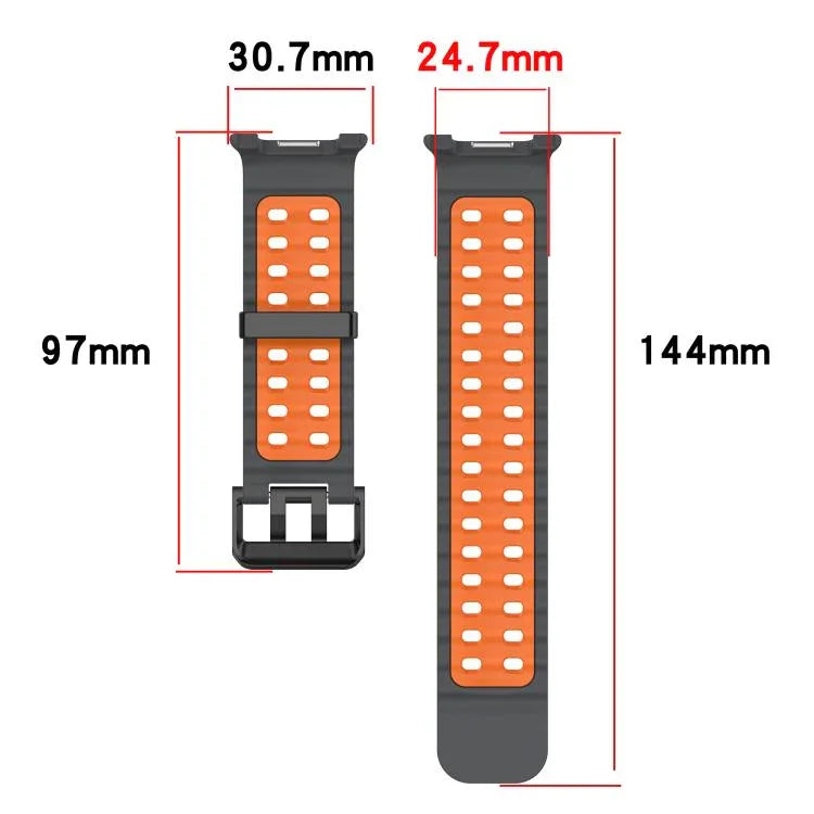 Dây đồng hồ silicone hai màu khóa đôi Marine, Dành cho Samsung Galaxy Watch8 / Watch8 Classic