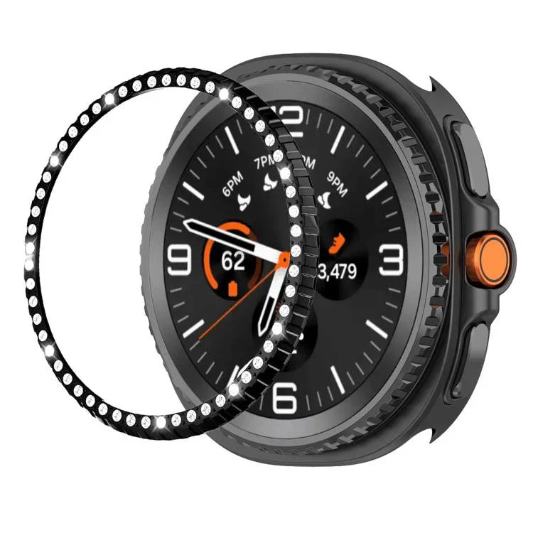 Vòng bảo vệ đồng hồ kim loại kim cương một hàng, Dành cho Samsung Galaxy Watch8 Classic 46mm