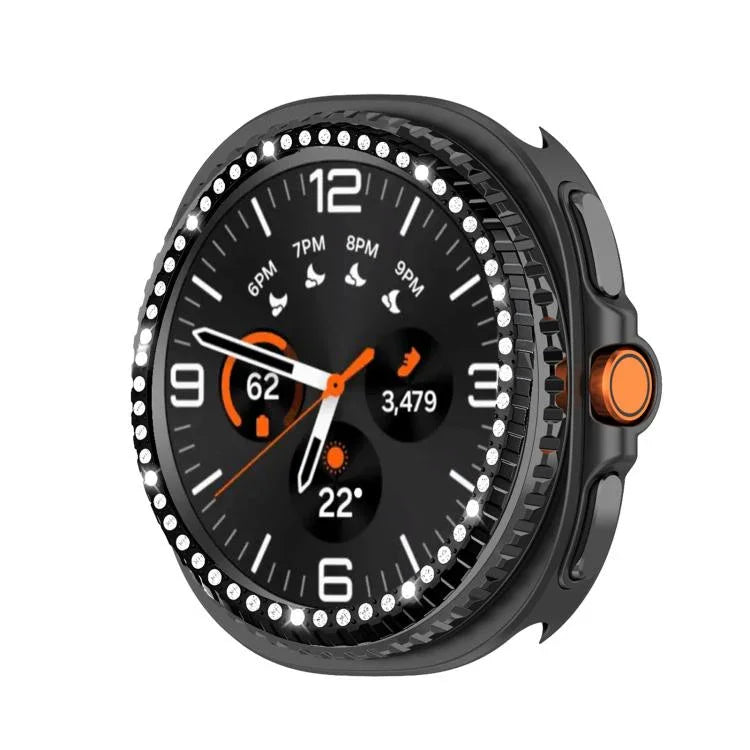 Vòng bảo vệ đồng hồ kim loại kim cương một hàng, Dành cho Samsung Galaxy Watch8 Classic 46mm