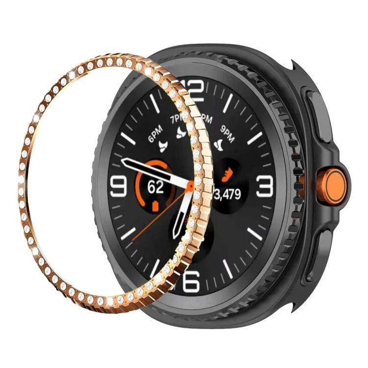 Vòng bảo vệ đồng hồ kim loại kim cương một hàng, Dành cho Samsung Galaxy Watch8 Classic 46mm