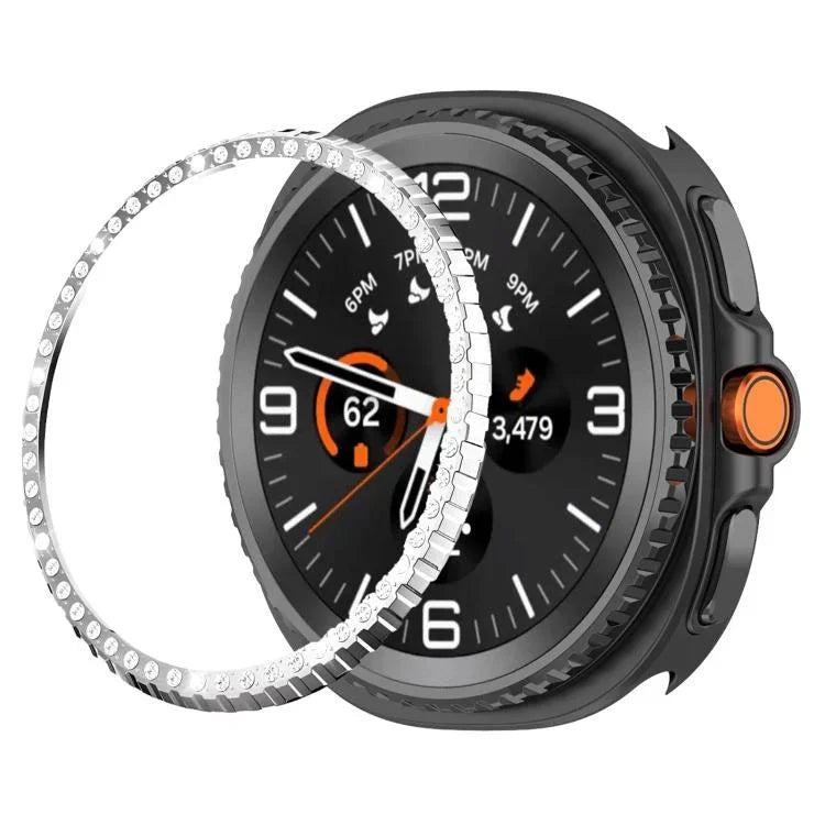 Vòng bảo vệ đồng hồ kim loại kim cương một hàng, Dành cho Samsung Galaxy Watch8 Classic 46mm