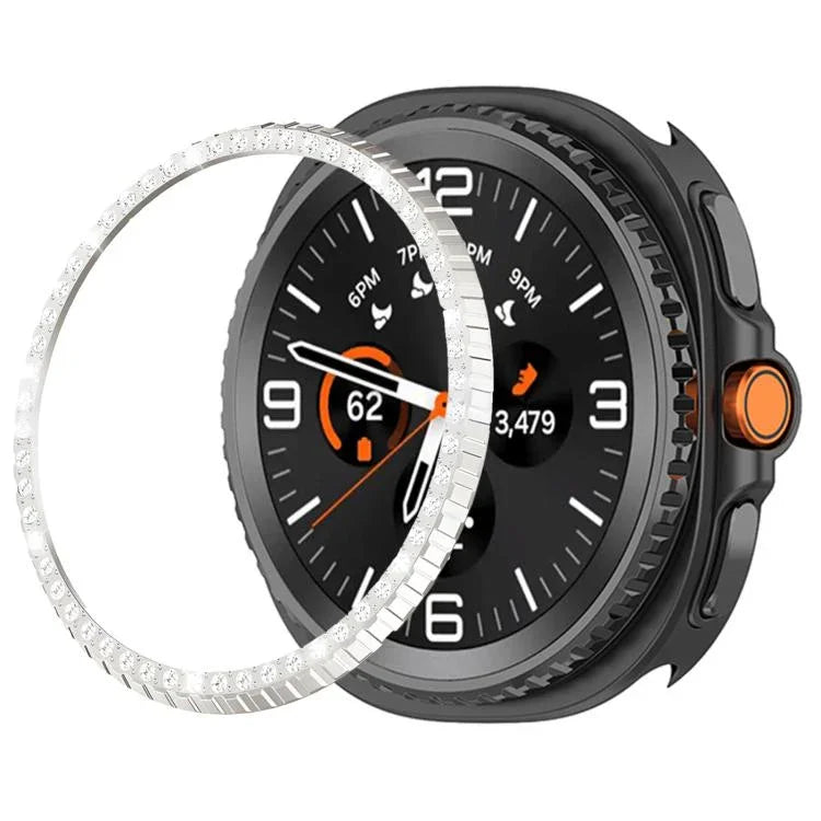 Vòng bảo vệ đồng hồ kim loại kim cương một hàng, Dành cho Samsung Galaxy Watch8 Classic 46mm