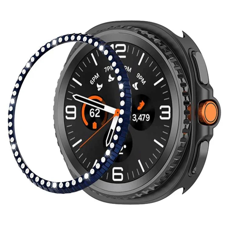 Vòng bảo vệ đồng hồ kim loại kim cương một hàng, Dành cho Samsung Galaxy Watch8 Classic 46mm