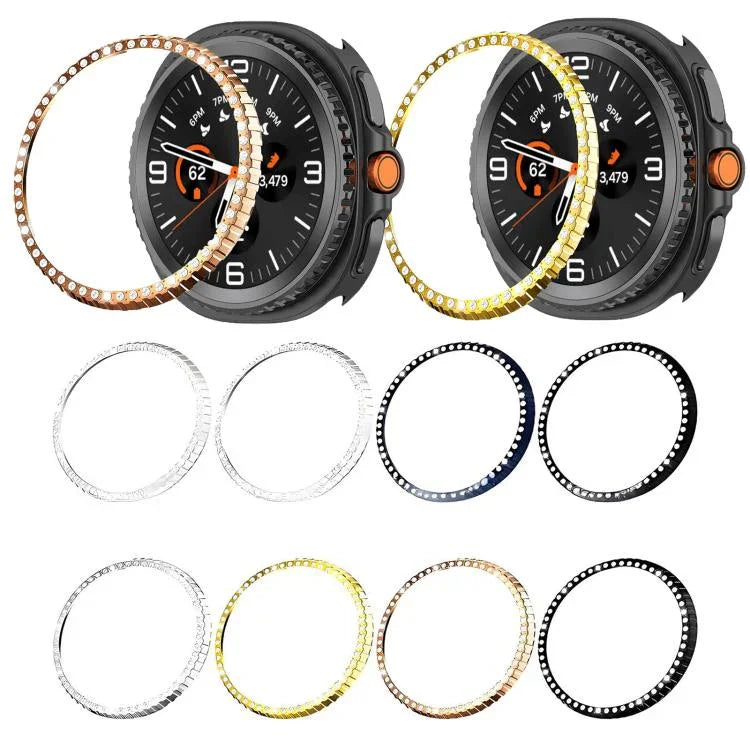 Vòng bảo vệ đồng hồ kim loại kim cương một hàng, Dành cho Samsung Galaxy Watch8 Classic 46mm