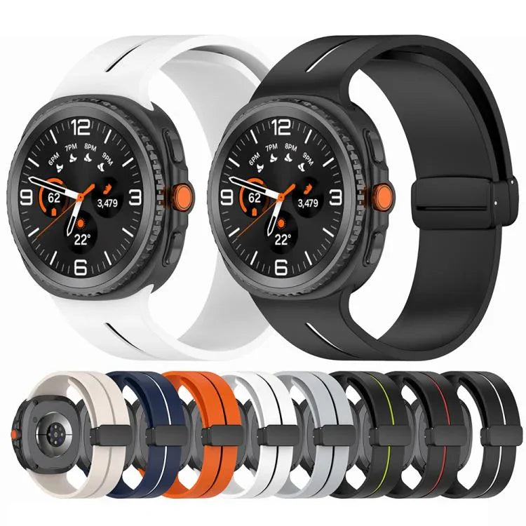 Dây đồng hồ silicone khóa nam châm gập, Dành cho Samsung Galaxy Watch8 / Watch8 Classic