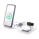T60 Wireless Charging Station Phone Watch Earbuds Magnetic Desktop Charger with Time Display, T60