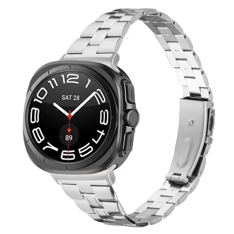 Dây đồng hồ thép không gỉ mảnh ba hạt, Dành cho Samsung Galaxy Watch Ultra 47mm / Ultra 2025