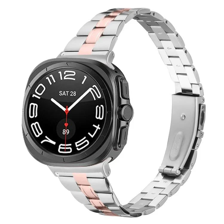 Dây đồng hồ thép không gỉ mảnh ba hạt, Dành cho Samsung Galaxy Watch Ultra 47mm / Ultra 2025