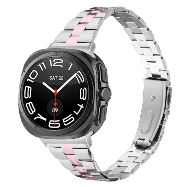 Dây đồng hồ thép không gỉ mảnh ba hạt, Dành cho Samsung Galaxy Watch Ultra 47mm / Ultra 2025