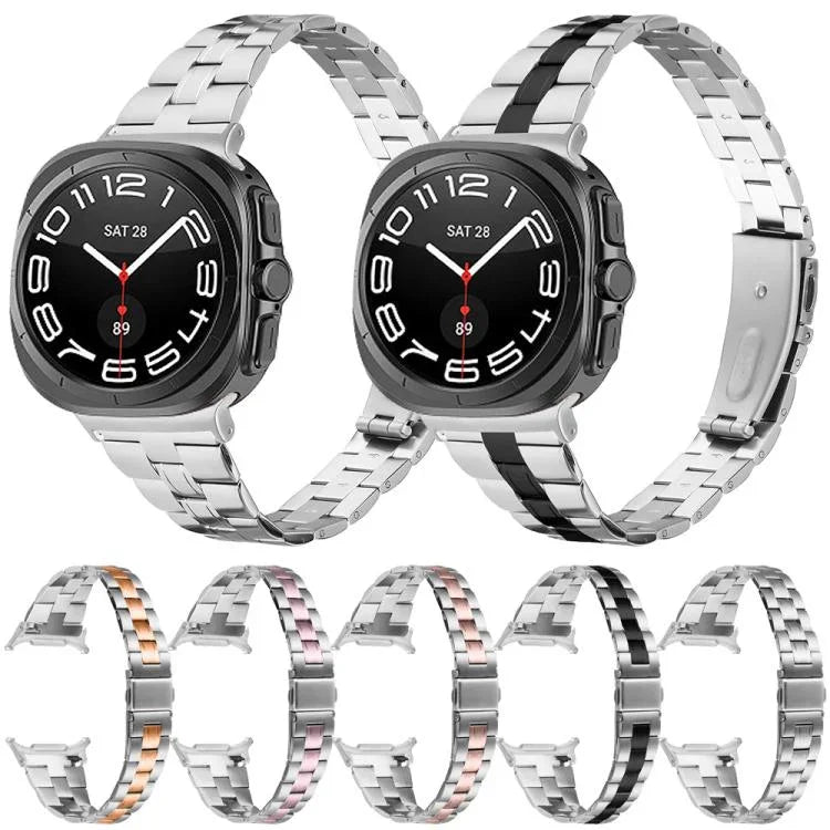 Dây đồng hồ thép không gỉ mảnh ba hạt, Dành cho Samsung Galaxy Watch Ultra 47mm / Ultra 2025