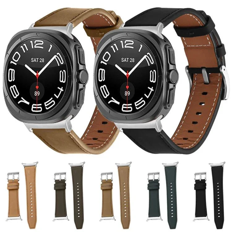 Dây đồng hồ da thật Nappa khóa bạc, Dành cho Samsung Galaxy Watch Ultra 47mm / Ultra 2025