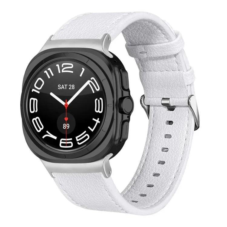 Dây đồng hồ da thật Lychee hai mặt, Dành cho Samsung Galaxy Watch Ultra 47mm / Ultra 2025