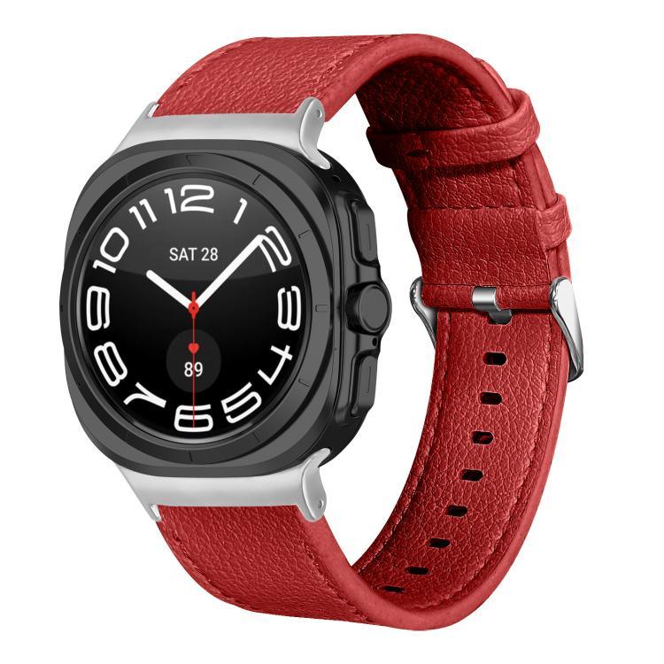 Dây đồng hồ da thật Lychee hai mặt, Dành cho Samsung Galaxy Watch Ultra 47mm / Ultra 2025