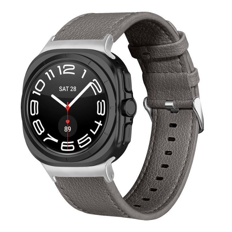 Dây đồng hồ da thật Lychee hai mặt, Dành cho Samsung Galaxy Watch Ultra 47mm / Ultra 2025