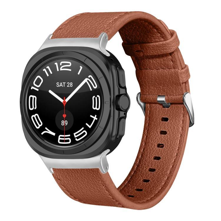 Dây đồng hồ da thật Lychee hai mặt, Dành cho Samsung Galaxy Watch Ultra 47mm / Ultra 2025