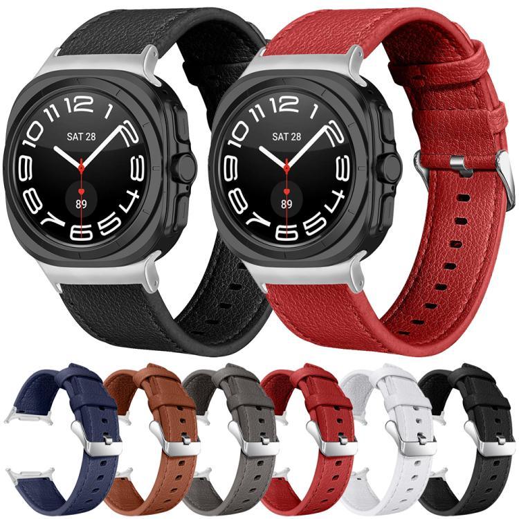Dây đồng hồ da thật Lychee hai mặt, Dành cho Samsung Galaxy Watch Ultra 47mm / Ultra 2025
