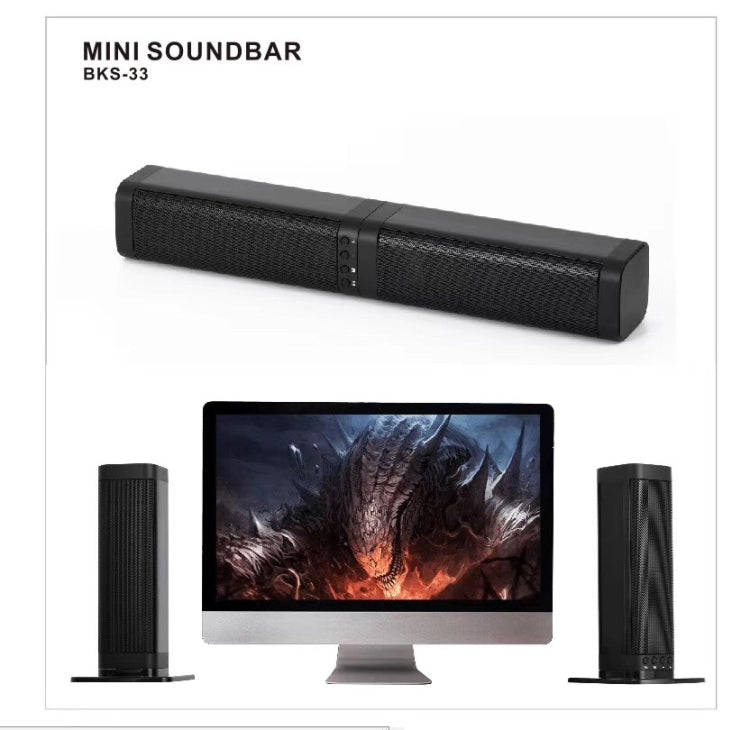 Loa soundbar không dây TV BKS-33 5.0, hỗ trợ TF, tháo rời và ghép nối, hiệu ứng stereo 3D