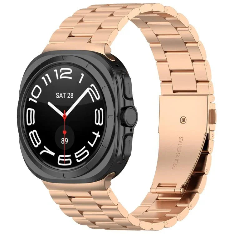 Dây đồng hồ thép không gỉ ba hạt kèm dụng cụ tháo, Dành cho Samsung Galaxy Watch Ultra 47mm / Ultra 2025, Dành cho Samsung Galaxy Watch8 / Watch8 Classic