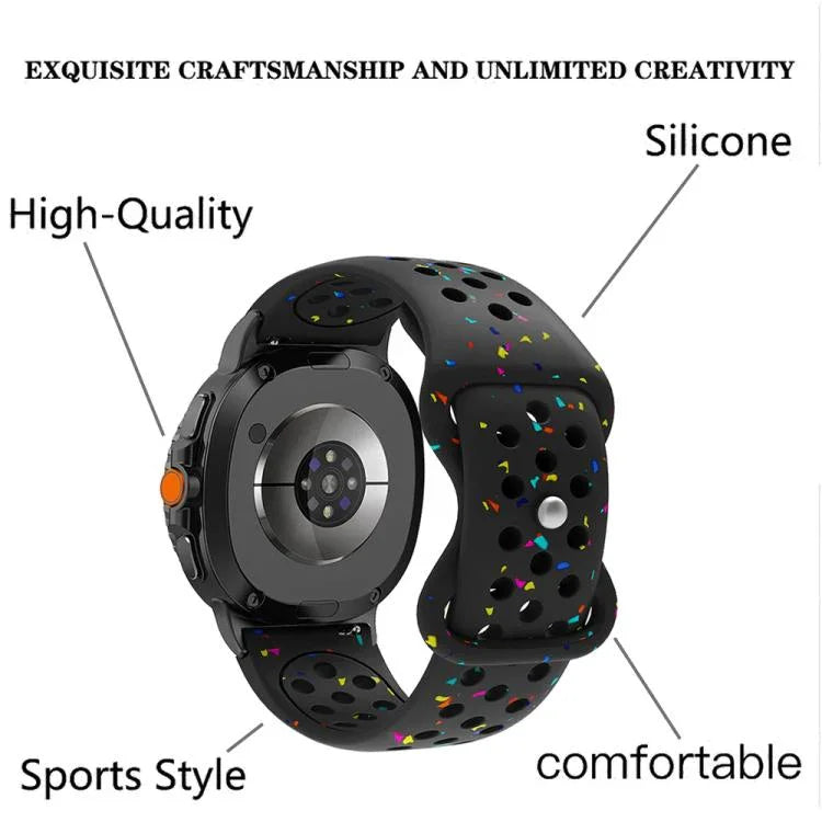 Dây đồng hồ silicone chấm màu hạt thân thiện với môi trường, Dành cho Samsung Galaxy Watch8 / Watch8 Classic