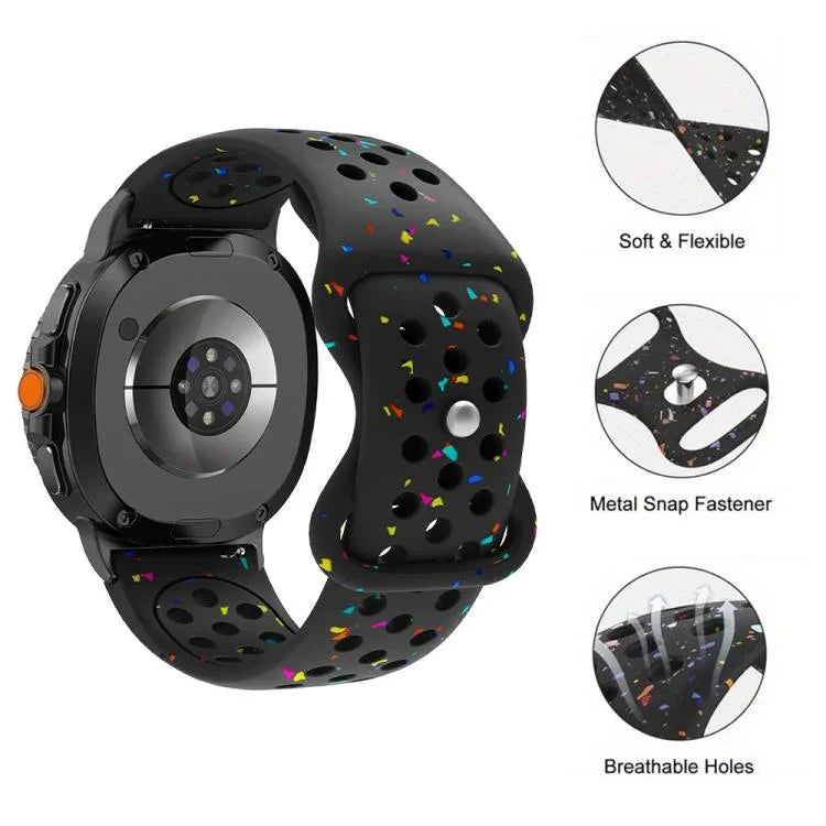 Dây đồng hồ silicone chấm màu hạt thân thiện với môi trường, Dành cho Samsung Galaxy Watch8 / Watch8 Classic