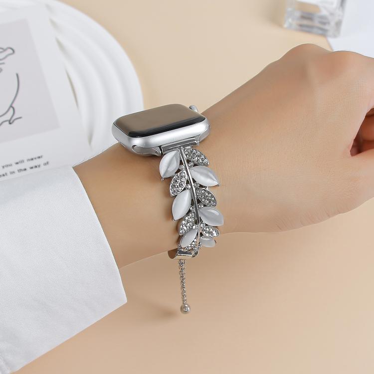 Dây đồng hồ hợp kim đính kim cương hình lá, Dành cho Apple Watch 46mm / 49mm / 45mm / 44mm, Dành cho Apple Watch 42mm / 41mm / 40mm / 38mm