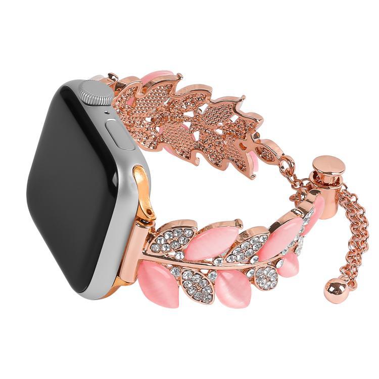 Dây đồng hồ hợp kim đính kim cương hình lá, Dành cho Apple Watch 46mm / 49mm / 45mm / 44mm, Dành cho Apple Watch 42mm / 41mm / 40mm / 38mm