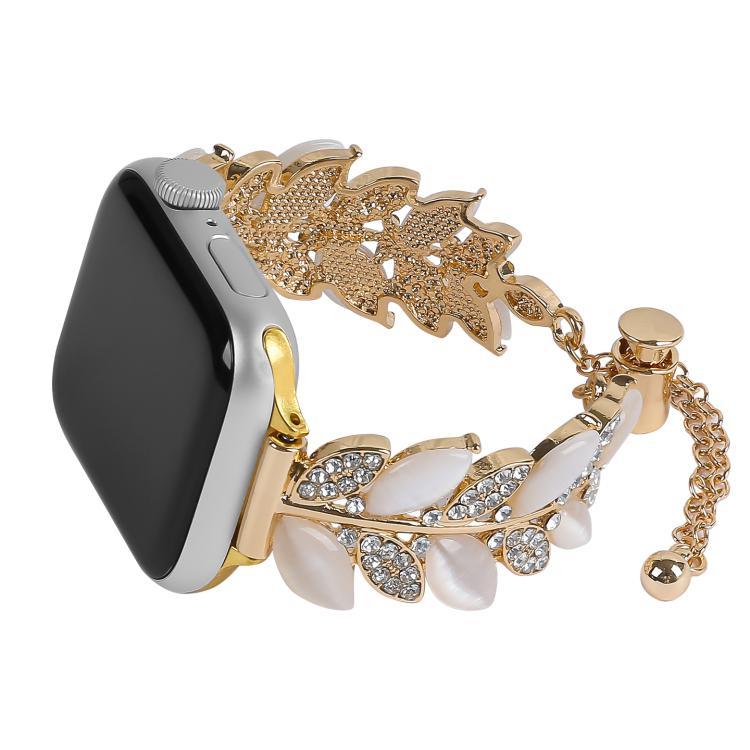 Dây đồng hồ hợp kim đính kim cương hình lá, Dành cho Apple Watch 46mm / 49mm / 45mm / 44mm, Dành cho Apple Watch 42mm / 41mm / 40mm / 38mm