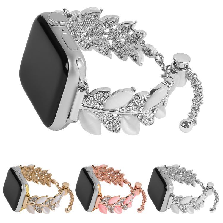 Dây đồng hồ hợp kim đính kim cương hình lá, Dành cho Apple Watch 46mm / 49mm / 45mm / 44mm, Dành cho Apple Watch 42mm / 41mm / 40mm / 38mm