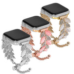 Dây đồng hồ hợp kim đính kim cương hình lá, Dành cho Apple Watch 46mm / 49mm / 45mm / 44mm, Dành cho Apple Watch 42mm / 41mm / 40mm / 38mm