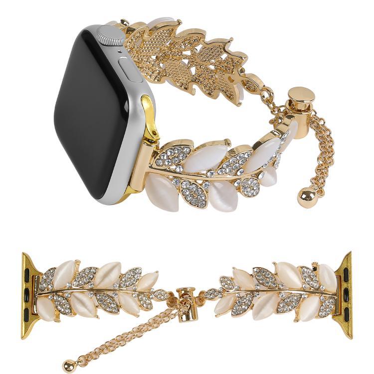 Dây đồng hồ hợp kim đính kim cương hình lá, Dành cho Apple Watch 46mm / 49mm / 45mm / 44mm, Dành cho Apple Watch 42mm / 41mm / 40mm / 38mm