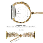 Dây đồng hồ hợp kim đính kim cương hình lá, Dành cho Apple Watch 46mm / 49mm / 45mm / 44mm, Dành cho Apple Watch 42mm / 41mm / 40mm / 38mm