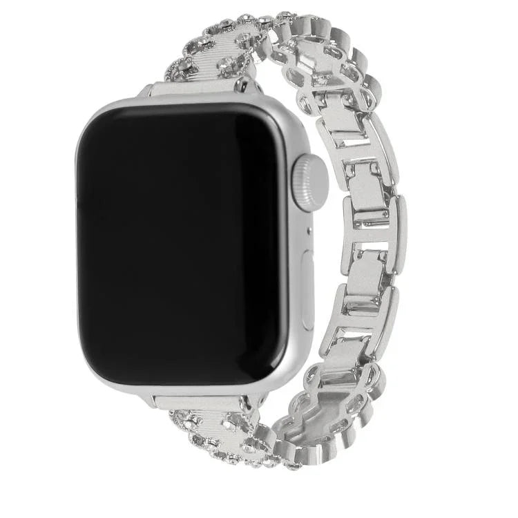 Dây đồng hồ kim loại hợp kim kim cương viền ren, Dành cho Apple Watch 46mm / 49mm / 45mm / 44mm, Dành cho Apple Watch 42mm / 41mm / 40mm / 38mm
