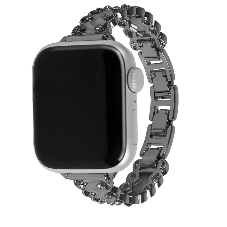 Dây đồng hồ kim loại hợp kim kim cương viền ren, Dành cho Apple Watch 46mm / 49mm / 45mm / 44mm, Dành cho Apple Watch 42mm / 41mm / 40mm / 38mm