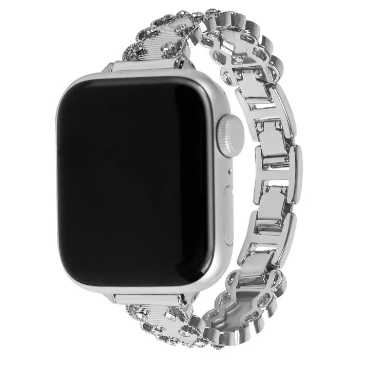 Dây đồng hồ kim loại hợp kim kim cương viền ren, Dành cho Apple Watch 46mm / 49mm / 45mm / 44mm, Dành cho Apple Watch 42mm / 41mm / 40mm / 38mm